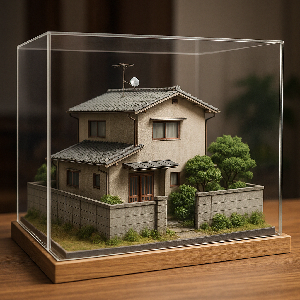 完成した家のジオラマ模型